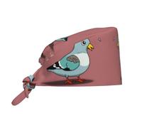 YYHWHJDE Chapeau de travail respirant avec imprimé pigeon de dessin animé, velours de qualité supérieure, réglable, doux, polyvalent