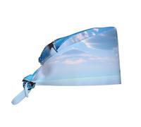 YYHWHJDE Chapeau de travail respirant bleu imprimé voilier pour chef, soins infirmiers, spa, soins du visage, fitness