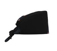 YYHWHJDE Chapeau de travail respirant hippopotame portant des imprimés de chapeau de sorcière pour chef, infirmière, spa, soins du visage, fitness noir