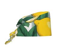 YYHWHJDE Chapeau de travail respirant jaune imprimé citron chapeau de chef réglable confortable pour homme et femme