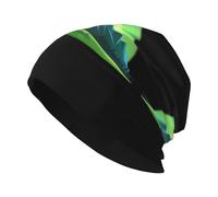 YYHWHJDE Chapeau Kni tricoté pour adulte Imprimé Hills Under The Aurora Léger, extensible et chaud Noir