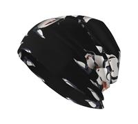 YYHWHJDE Chapeau tricoté tendance pour adulte Motif robot qui descend de la voiture - Doux, confortable et respirant - Noir