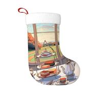 YYHWHJDE Chaussette de Noël imprimée Afternoon Tea in The Manor - Accessoire festif - Léger et confortable - Excellente sensation