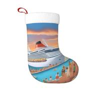 YYHWHJDE Chaussette de Noël motif bateau de croisière - Accessoire décoratif moelleux et doux pour une utilisation en vrac par les femmes et les hommes