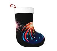 YYHWHJDE Chaussette de Noël motif feu d'artifice sur la boule - Accessoire décoratif moelleux et doux pour une utilisation en vrac par les femmes et les hommes