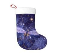 YYHWHJDE Chaussette de Noël motif papillon parmi les étoiles, accessoire décoratif moelleux et doux pour une utilisation en vrac par les femmes et les hommes