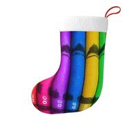 YYHWHJDE Chaussettes de Noël à motifs de crayons colorés pour festival, grande capacité, chaussettes imprimées décoratives