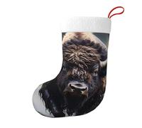 YYHWHJDE Chaussettes de Noël décoratives avec imprimé bison d'Amérique du Nord - Convient pour les bureaux, les arbres de Noël