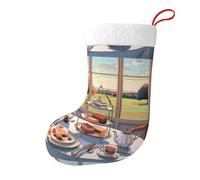YYHWHJDE Chaussettes de Noël décoratives imprimées « Afternoon Tea in The Manor » - Convient pour les bureaux, les arbres de Noël