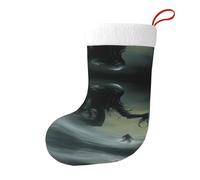 YYHWHJDE Chaussettes de Noël Motif Demon on the Ocean Grande Capacité Imprimé Décoration