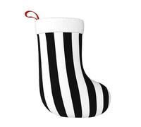 YYHWHJDE Chaussettes décoratives de Noël à rayures noires et blanches, douces, moelleuses et durables pour Halloween, les réunions de vacances, etc