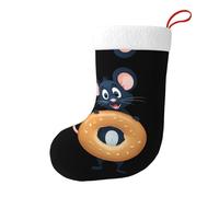 YYHWHJDE Chaussettes décoratives de Noël avec inscription « The mouse that stole the bagel » pour ranger des cartes cadeaux, des bonbons, des petits jouets