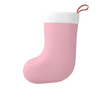 Yyhwhjde Chaussettes décoratives de Noël de couleur unie rose pour remplir de petits cadeaux tels que des bonbons et des petits jouets