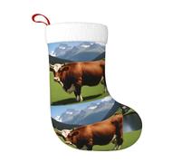 YYHWHJDE Chaussettes décoratives de Noël douces en véritable vache suisse marron imprimées légères, avec une bonne sensation tactile pour Halloween, Noël et Nouvel An