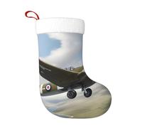 YYHWHJDE Chaussettes décoratives de Noël douces imprimées d'avion de la Seconde Guerre mondiale avec une bonne sensation tactile pour Halloween, Noël et Nouvel An
