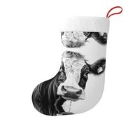 Yyhwhjde Chaussettes décoratives de Noël en forme de vache noire et blanche pour remplir de petits cadeaux tels que des bonbons et des petits jouets