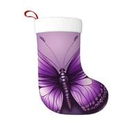 YYHWHJDE Chaussettes décoratives de Noël - Jolies impressions artistiques de papillons violets utilisées pour les activités communautaires, les spectacles sur scène et les rassemblements de vacances