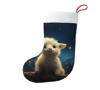 Yyhwhjde Chaussettes décoratives de Noël Little Sheep regardant les étoiles pour remplir de petits cadeaux tels que des bonbons et des petits jouets