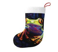 Yyhwhjde Chaussettes décoratives de Noël motif grenouille d'arbre de la paix pour remplir de petits cadeaux tels que des bonbons et des petits jouets