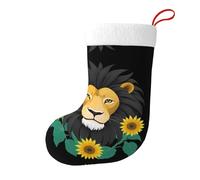 Yyhwhjde Chaussettes décoratives de Noël motif lion parmi le tournesol pour remplir de petits cadeaux tels que des bonbons et des petits jouets