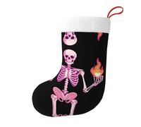 Yyhwhjde Chaussettes décoratives de Noël motif squelette qui contrôle le désir pour remplir de petits cadeaux tels que des bonbons et des petits jouets