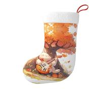 Yyhwhjde Chaussettes décoratives de Noël pour remplir de petits cadeaux tels que des bonbons et des petits jouets Motif musiciens sous l'érable