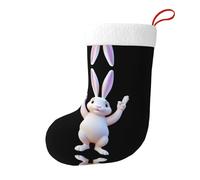 Yyhwhjde Chaussettes décoratives de Noël The Rabbit Arbitre Who Cheers Picture pour remplir de petits cadeaux tels que des bonbons et des petits jouets