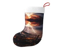 Yyhwhjde Chaussettes décoratives pour sapin de Noël, table de salle à manger Motif orage volcan