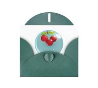 YYHWHJDE Cherry in the Bubble Prints Carte de vœux Vert foncé 15,2 x 10,2 cm Design tendance et unique pour diverses occasions