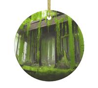 YYHWHJDE Cimetière végétalisé en céramique Décoration de Noël circulaire Décoration d'intérieur Cadeau - 7,4 cm