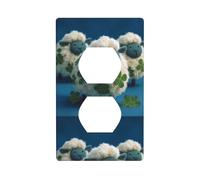 YYHWHJDE Clover Sheep Pattern Panneau mural décoratif à double prise pour zones résidentielles et commerciales 11,4 x 7 cm