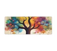 YYHWHJDE Colorful Life Trees Tapis de souris extra large avec forte adhérence, durable, bord de verrouillage précis 30,5 x 80 cm