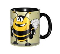 YYHWHJDE colorName Tasse en céramique double couleur Convient pour cappuccino, latte, céréales, yaourt, lait, boissons chaudes ou froides, four à micro-ondes, motif bourdon de dessin animé