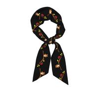 YYHWHJDE Conversation Between Ladybug And Squirrel Prints Long Strip Silk Scarf for Women, Soft and Smooth Strip, Handbag Accessories