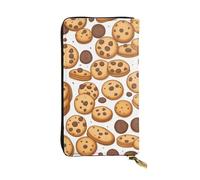 YYHWHJDE Cookies Food Chocolate Chip Biscuits Picture Quality Leather Long Clutch Wallet Designed for Fashion Girls and Women Stylish 19 x 10.5 cm, Noir , Taille unique