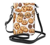 YYHWHJDE Cookies Food Chocolate Chip Biscuits Picture Téléphone portable pour femme avec prépuce en cuir et bandoulière réglable