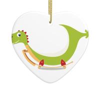 YYHWHJDE Cool dinosaure berceau image Noël céramique amour pendentif décoration intérieure festival cadeau