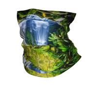 YYHWHJDE Couvre-lit polyvalent avec imprimé plantes tropicales vertes et cascades - Sans couture, séchage rapide, couvre-chef multifonction pour la randonnée, le vélo et plus encore
