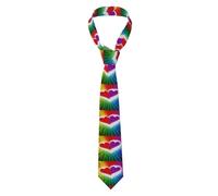 YYHWHJDE Cravate arc-en-ciel pour homme avec motifs cœurs Gay Pride - Style classique - Convient pour les vacances et le travail