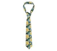 YYHWHJDE Cravate de style classique pour homme avec imprimé fleur de lotus jaune pour les vacances et le travail