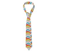 YYHWHJDE Cravate de style classique pour homme avec petits motifs arc-en-ciel pour les vacances et le travail