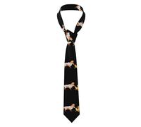 YYHWHJDE Cravate de style classique pour homme Motif renard qui a volé le poulet Convient pour les vacances et le travail