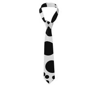 YYHWHJDE Cravate noire et blanche à pois pour homme - Douce et confortable pour le travail, le travail, un anniversaire, un mariage, une fête, un banquet - 145 x 7,9 cm - Entretien facile