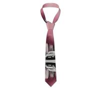 YYHWHJDE Cravate Paris Street Tour Eiffel à motif floral rose pour homme, pour affaires, usage quotidien, travail, anniversaires, mariages, fêtes, banquets, entretien facile, 145 x 7,9 cm