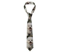 YYHWHJDE Cravate pour homme à motif bichon frisé - Douce et confortable pour le travail, le travail, un anniversaire, un mariage, une fête, un banquet - 145 x 7,9 cm - Entretien facile