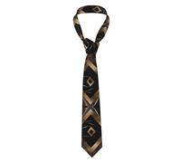 YYHWHJDE Cravate pour homme à motif de pierre noire et dorée - Douce et confortable pour le travail, le travail, un anniversaire, un mariage, une fête, un banquet - 145 x 7,9 cm - Facile d'entretien