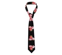 YYHWHJDE Cravate pour homme à motif macarons à la fraise douce et confortable pour le travail, le travail, un anniversaire, un mariage, une fête, un banquet - 145 x 7,9 cm - Facile d'entretien