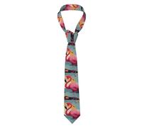 YYHWHJDE Cravate pour homme avec imprimé flamant rose d'Halloween douce et confortable, ne se déforme pas, résistante à la décoloration, durable (145 x 8,1 cm)