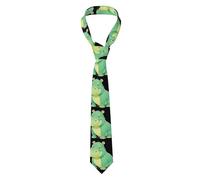YYHWHJDE Cravate pour homme avec imprimé hippopotame vert, douce et confortable, ne se déforme pas, résistante à la décoloration, durable (145 x 8,2 cm)