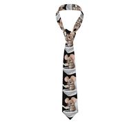 YYHWHJDE Cravate pour homme avec inscription « Little Mouse reading on the toilet » - Douce et confortable - Ne se déforme pas - Résistante à la décoloration - Durable (145 x 8,9 cm)